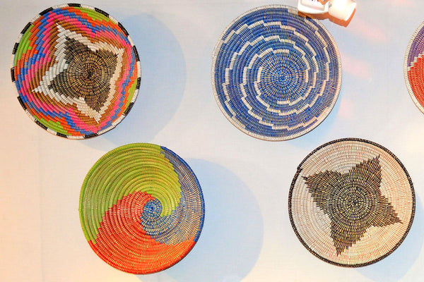 Corbeille à fruits africaine motif Etoile multicolore