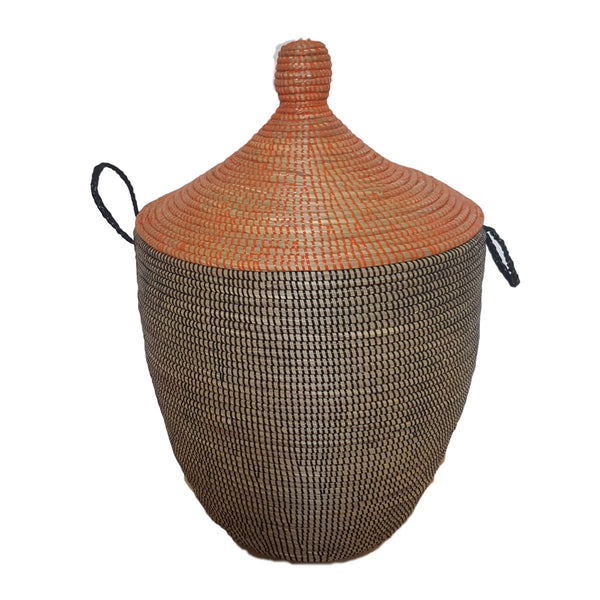 Panier à linge africain noir et orange