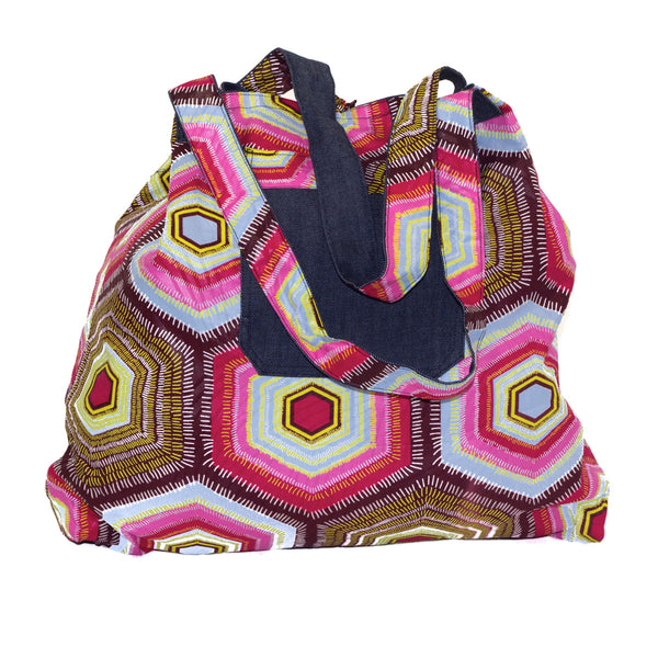 Sac cabas wax rose réversible jean