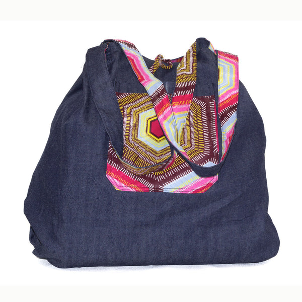 Sac cabas wax rose réversible jean