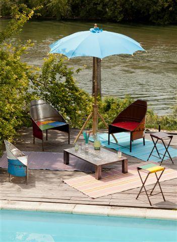 Fauteuil africain en métal recyclé Barigo