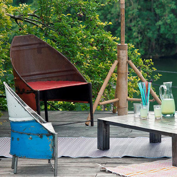 Fauteuil africain en métal recyclé Barigo