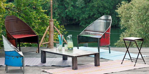 Fauteuil africain en métal recyclé Barigo