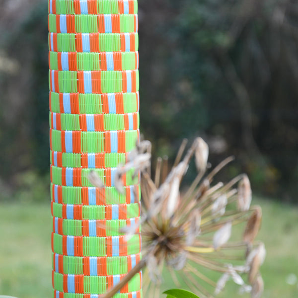 Tapis plastique africain vert et orange