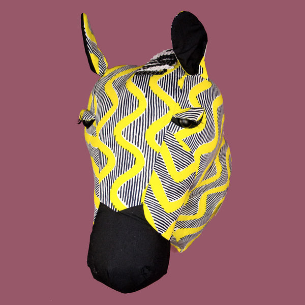 Trophée Zèbre wax jaune et noir