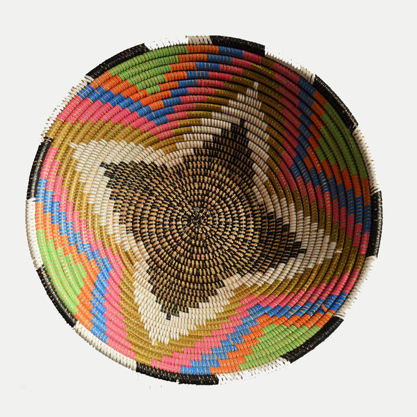 Corbeille à fruits africaine motif Etoile multicolore